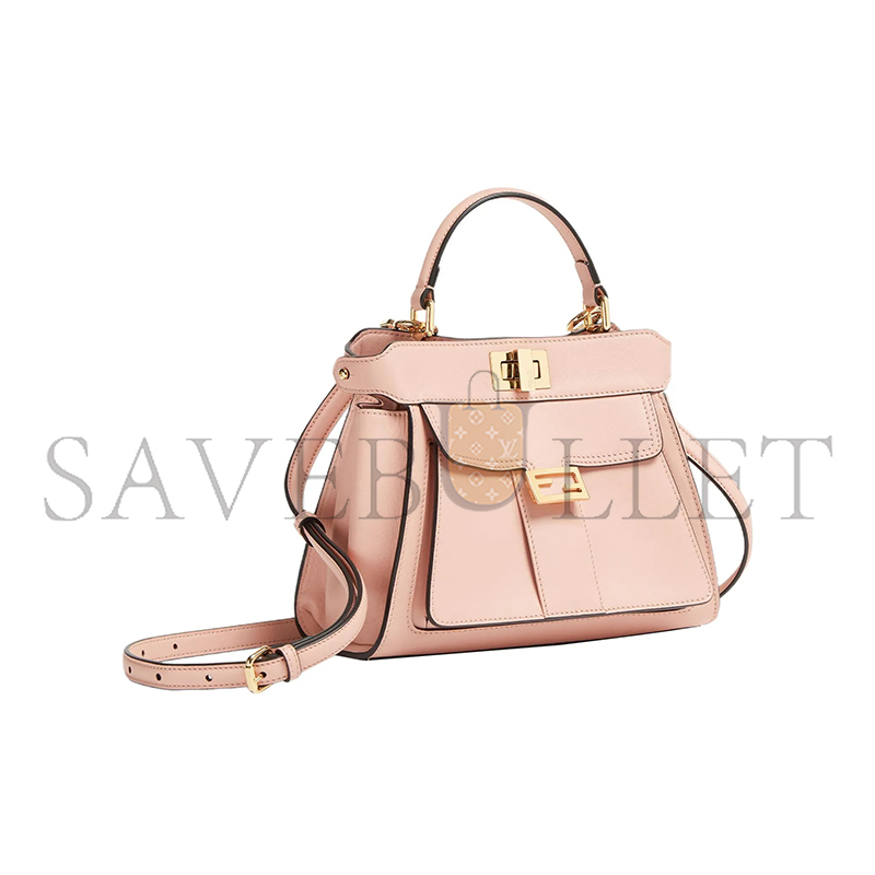 FENDI NAPPA POCKET MINI PEEKABOO ICONIC SATCHEL BABY PINK 8BN244AMCXF0J2F (23*18*11cm)